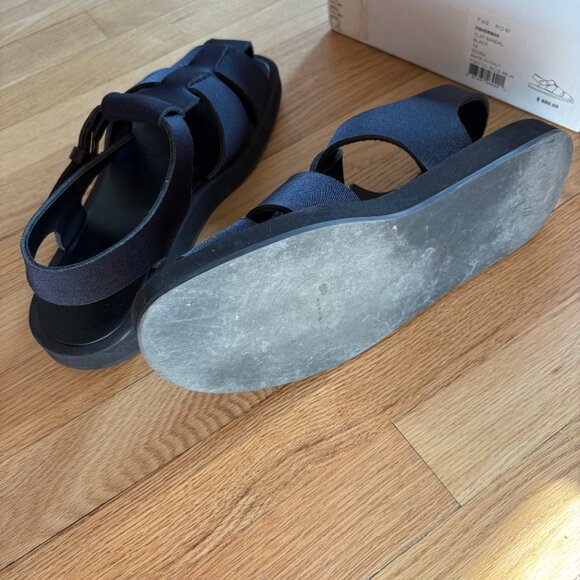 THE ROW Fisherman Sandals Size 43 EU Black Neoprene